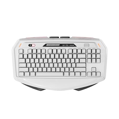 Image of ZORNHER MAX870 Wireless Mechanical Gaming Keyboard,80% White Custom Creamy Sound Keyboard with Shine Through PBT Keycaps,Pre-lubed Linear Switches,Hot-Swappable,RGB Backlit,2.4GHz /USB-C /BT5.0