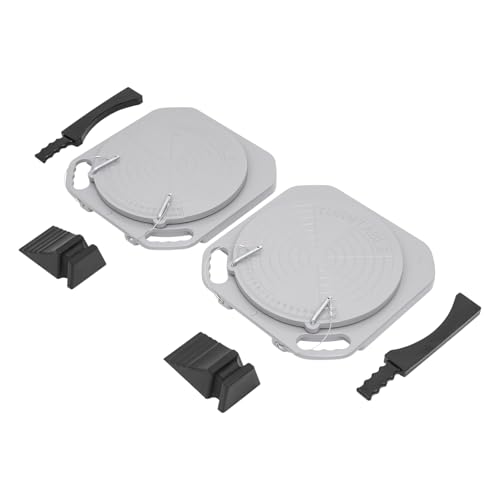 Heavy Duty Wheel Alignment Turn Plates 3-Ton Capacity - 360 Rotating Turntable Measurements for Car & Truck - Includes Transition Blocks & Thrust Pads - Professional & Home Garage Use Grey