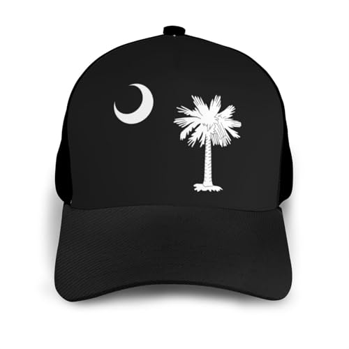 South Carolina Palmetto Trees Bonnets Curved Brim Mesh Baseball Cap Casual Sun Hat Unisex3