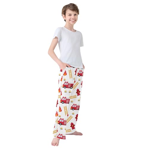 Boys' Pants Fire Truck Car Long Bottoms Jogger Pants Elastic Waist Trousers with Pockets S-XL4