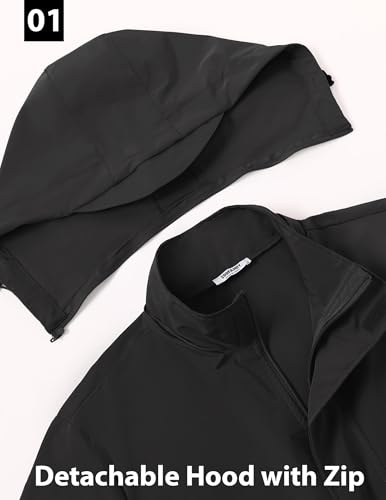 COOFANDY Rain Jacket Men Waterproof Lightweight Packable Raincoat Hooded Windbreaker For Hiking Golf Running3