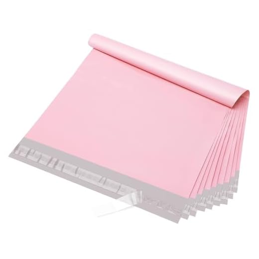 Fuxury 10x13" 200Pcs Poly Mailers Bags for Clothing/Hoody/Shirt/Jacket, Plastic Mailing Envelopes for Small Business, Self Seal Shipping Polybag Bulk- Sakura Pink