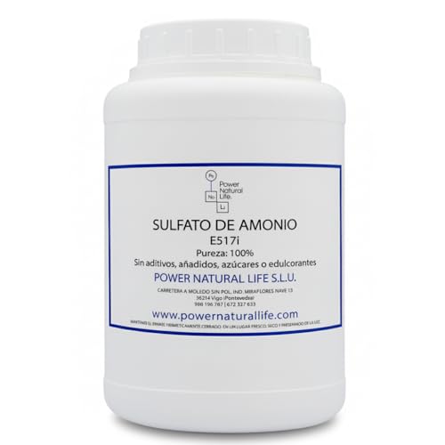Sulfato de Amonio Power natural life E517i | Envase de 1 kg | Fertilizante Mineral Nitrogenado con Acción Adificante | Abono Esencial
