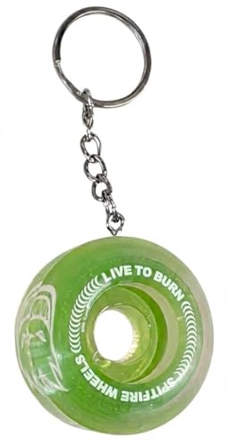 Kata Skateboarding Spitfire Skate Wheel Keychain - Lime Green Sapphire