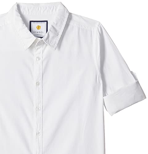 Image of Amazon Brand-Symbol Boy's Cotton Regular Shirt (Symaw22Shr02 White 2-3 Years)