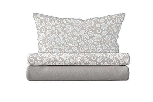 Homemania Arabesque Bedding - Double - with Fitted, Sheet, Pillowcase, Beige, Grey, Cotton, 240 x 280 cm, Beige / Grey - Image 3