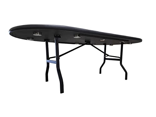 BBO Poker Ultimate Mahogany Folding Poker Table for 10 Players with Speed Cloth Playing Surface (Black)