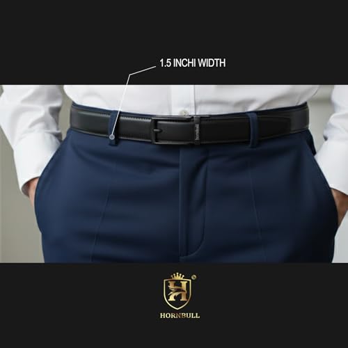 Image of HORNBULL Smith Leather Belt for Men | Mens Belt Autolock | Formal and Casual Leather Belt for Men