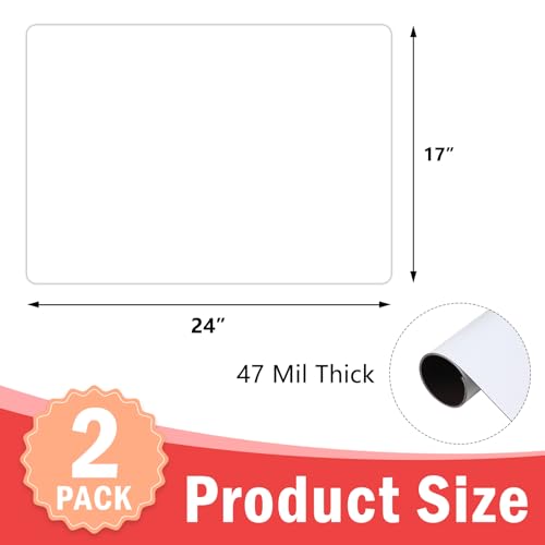 Image of 2 Pack Blank Car Magnets, 24 inch x 17 inch Car Door Magnets Signs, Rounded Corners Magnetic Vehicle Sign for Car to Advertise Business and Cover Company Logo, Prevent Car Scratches & Dents