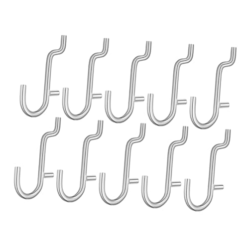 OSALADI 10pcs Heavy Duty Garage Pegboard Hooks Stainless Steel Slot Board Hooks for Organizing Tools Multifunctional s Hooks for Hanging