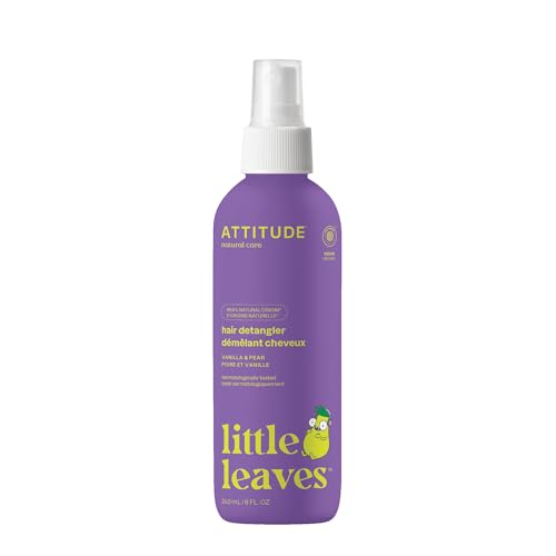 Image of ATTITUDE Rinse-free Hair Detangler for Kids, EWG Verified Leave In Product, Plant- and Mineral-Based Ingredients, Vegan, Vanilla & Pear, 8 Fl Oz