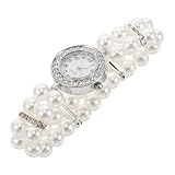 Angoily Elegantes Perlenarmband für Damen mit Strassverzierung und Elastischem Design aus...