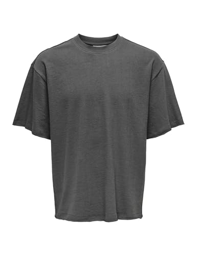 ONLY & SONS Onslenny Ovz RW Edge SS tee, Gris Pinstripe, XL Hombres
