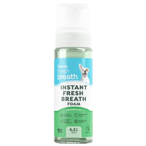 TropiClean Fresh Breath Dog Dental Spray | Quick Breath Freshener and Teeth Cleaning Solution | Easy-to-Use Oral Care | 4oz.