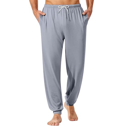 Mens Pajama Pants Soft Buffalo Plaid Pj Pants Light Jogger Lounge Pant Relaxed Fit Pj Bottoms Sleepwear with Pockets