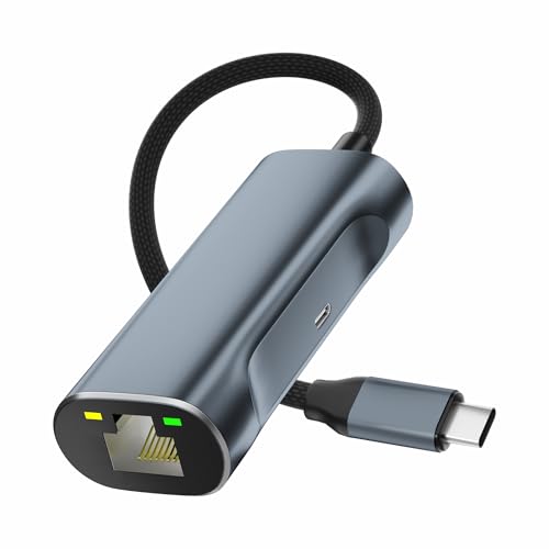 1000Mbps Ethernet Adapter for Chromecast with GoogleTV, USB C TO Ethernet adapter with 100W charging port, ethernet to USB C adapter for Chromecast GoogleTV[HD/4K], Laptop,with More Streaming TV Stick
