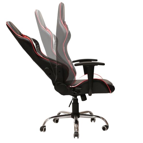 HOME DECO FACTORY Sedia Gamer Scrivania Ergonomica, Legno di ingegneria, Nero/Rosso/Bianco, Larga - Sedia gaming - Immagine 8