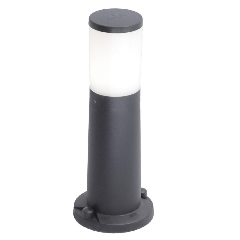Britalia Black Led Outdoor Modern Round Cylinder Post Light | Ip55 Rated | 40Cm Height | Cct 840Lm-920Lm 2700K-6500K | Garden - Patio - Driveway | Uk Approved | Polycarbonate Resin Coastal
