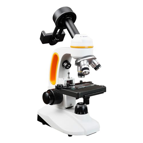 Image of SVBONY SM202 Compound Monocular Microscope for Adults, 40X-2000X Compound Microscope Kit, Microscope with Mechanical Stage, Mobile Phone Adapter, for Lab Class Study