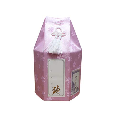 骨袋 覆い袋 さくら 桜花 六角 骨壷カバー 戒名/お写真入れシール付き 分骨 手元供養 納骨 ペット (ピンク, 3.5寸)