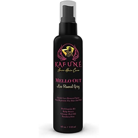 Kafune Amor Hair Care Mello Out Removal Spray for Lace Wigs - Non-Toxic, Lightweight, Lace Melting Spray - Wig Glue and Non-Glue Remover - for Front Lace Wig Glueless hold and Hair Extensions 4 OZ Cover