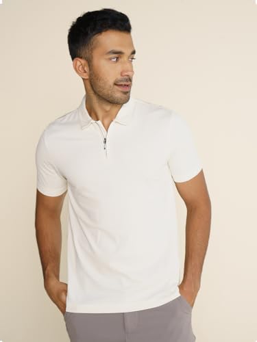 Image of DAMENSCH Constant Men's All-Degree Thermoregulating Pique Contrast Neck Polo T-Shirt