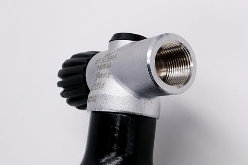 HighTechDiving Duikfles 2 liter 300 bar compleet met ventiel flessenhals schroefdraad M25 x 2 mm zwart - Image 5