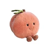 Zaxqerm Peach Plush Toy, 4.7' Funny Fruit Plushies, Soft Food Stuffed Animals Kawaii Birthday Gifts for Teen Boys