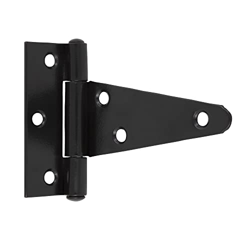 Image of Design House 189373-MB T-Hinge 4 inch x 2.5 inch for Gate or Shutter 4-Pack Matte Black