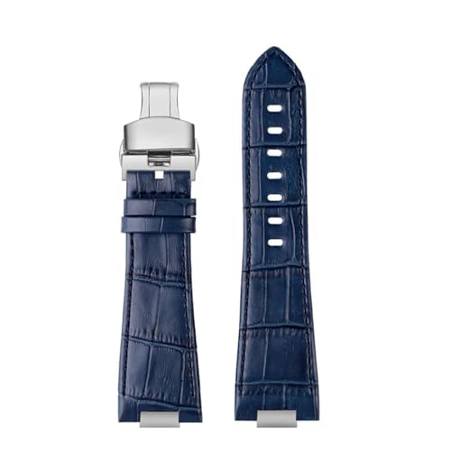 Bracelet en cuir Tissot PRX bleu pour look chic et décontracté
