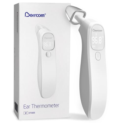 Image of Berrcom 2-in-1 Infrared Forehead Ear Thermometer Medical All Ages | 1s fast reading digital thermometer with LED display & auto shut off, magnetic probe design for forehead and ear use