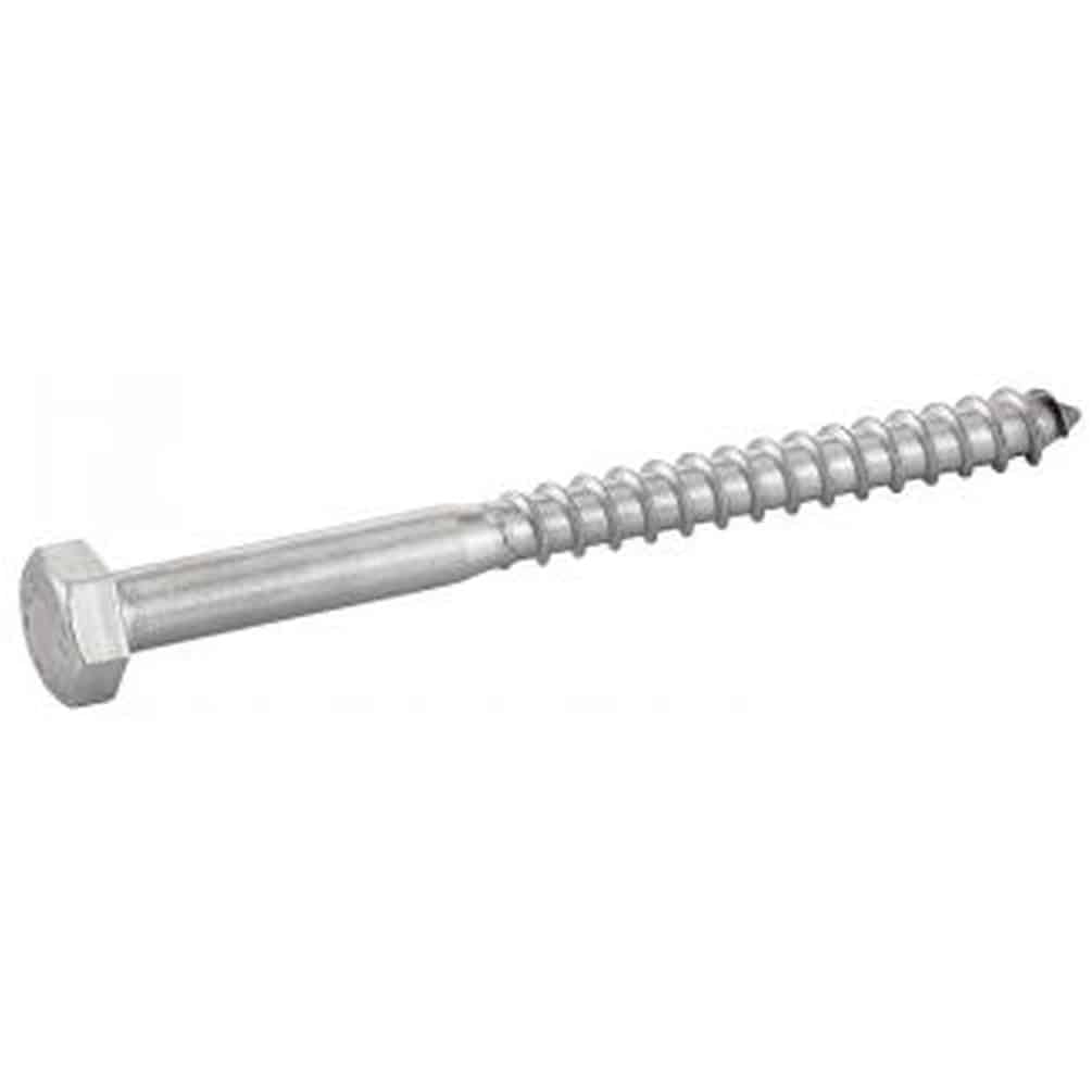 100 Vis à Bois Tête Hexagonale Tirefond 6 x 120 mm - DIN 571 - NFE25-607 - UNI 704 - Inox A2 - D-Work