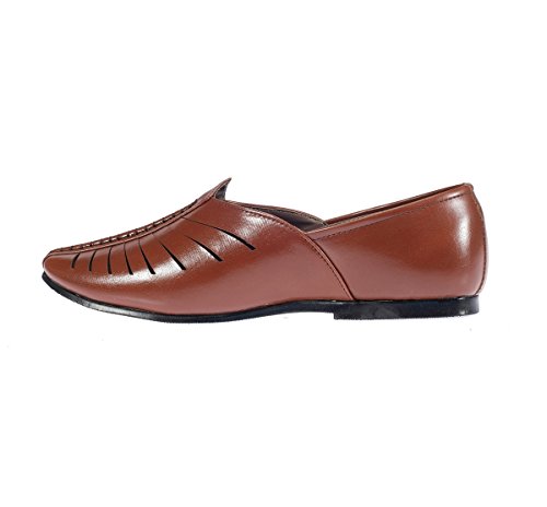 Image of Lazard from Khadims Mens Brown Faux Leather Ethnic Shoe -7