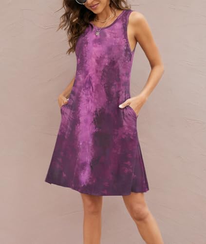 Image of Sun Dress for Women Casual Sleeveless Beach Cover up Dresses with Pockets