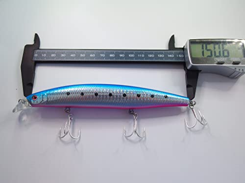【momoルアー】 モモルアー シーバス ルアー シャイニングミノー 150F 35g 青物爆釣カラー (ブルピンイワシII) 4枚目