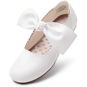 Dream Pairs Girls Ballerina Flats Mary Jane Front Bow Dress Shoes 13 Little Kid White