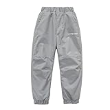 2026 Wasserdichte Hose für Mädchen, isoliert, Winter, winddicht, Ski für Kinder, Outdoor-Aktivitäten, kaltes Wetter, Thermo-Fleece-gefüttert, Softshell-Wandern, Klettern, grau, 8-9 Jahre