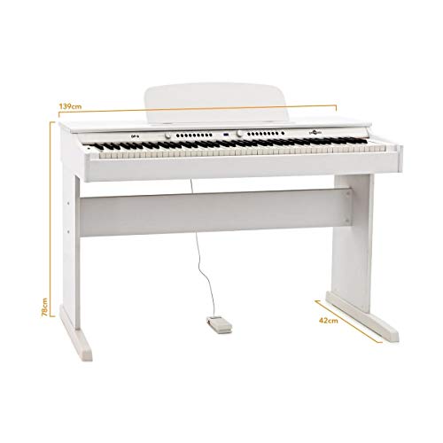 Pack avec Piano Numérique DP-6 et Tabouret par Gear4music Blanc - Les Beatles, Paul McCartney, John Lennon, RIngo Starr, George Harrison Pack avec Piano Numérique DP-6 et Tabouret par Gear4music Blanc – Image 5