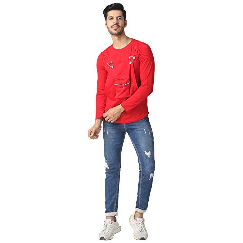 Image of Black Collection Solid Men Dungaree Style Full Sleeve T-Shirt