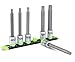 GRIPEDGE HEX Bit Socket Set | 6-PC - 3/8' Drive Long Metric RPT Hex Driver Set | Sizes 4, 5, 6, 7, 8, 10 MM | Made With S2 Steel | Includes Premium Aluminum Storage Rail |