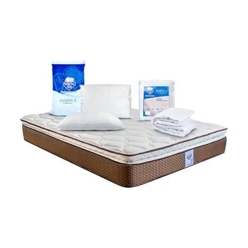 Consejos para Comprar Spring air king size los 5 mejores. 49 Spring Air Pack Colchón Commander King Size Mas 2 Almohadas Mas Cubre Colchón | Colchon con Colchoneta Pillow | Confort Firme y Soporte Ortopédico | 26 cm Altura | 5 años De...