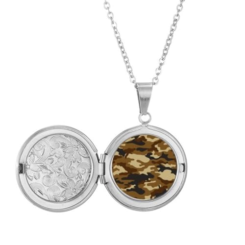 Collier camouflage avec médaillon illustré, le bijou idéal au quotidien ou en soirée