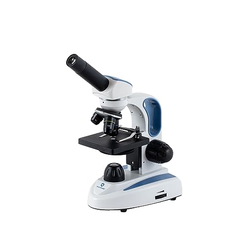 Image of Accu-Scope Student Compound Microscope EXM-50 - Monocular Head, 40-400X Magnification, Course Focus, Cordless LED Illumination - Student Proof Biological Microscope for School Laboratory & Home