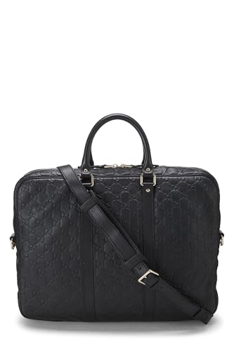 Pre-Loved Black Guccissima Briefcase, Black4