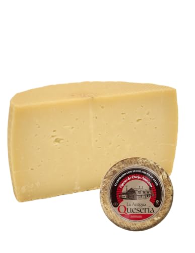 La Antigua Queseria Queso Artesano Curado de Leche Cruda de Oveja, Curación Mínima 6 Meses, MEDIA Pieza (Aprox 1500g)