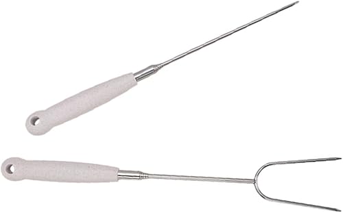 GANAZONO 2 Uds. Horquillas de acero inoxidable Herramientas de parrilla para parrilla al aire libre Brochetas Brochetas para tallar carne Tenedor