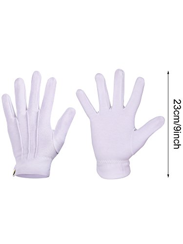 Shappy Formal Gloves for Men Women Uniform Parade Costume Cotton Gloves for Guard Tuxedo Jewelry Inspection