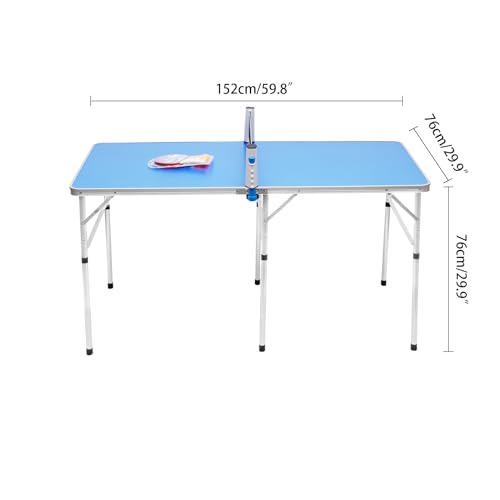 Tischtennisplatte Klappbar Indoor 152 * 76 * 76cm Tischtennis Set Netz Ping Pong Tisch Freizeittisch mit Griff Schläger und Tischtennisball – Bild 3