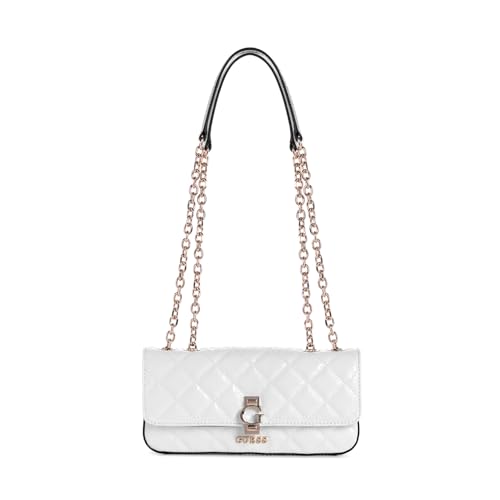 GUESS Damen Bessey Convertible Crossbody Flap Umhängetasche, Weiss/opulenter Garten