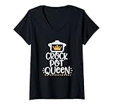 Photo Gallery donna divertente "crockpot queen" maglietta con collo a v Photo Gallery donna divertente "crockpot queen" maglietta con collo a v